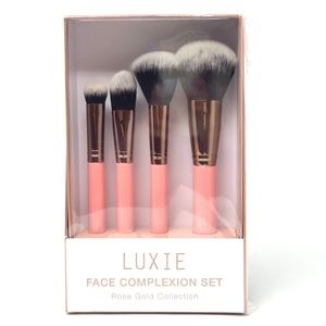 LUXIE FACE COMPLEXION Rose Gold Collection Brush Set 4 Brushes ￼￼set ￼